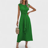 Andrea - Elegantna bezrukavna maksi haljina s okruglim izrezom