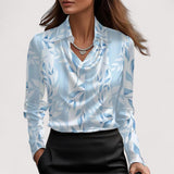 Charlotte – Elegantna Satenska Bluza s V-Izrezom