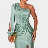 Gabrijela Asimetrična Haljina s Draperijom na Jednom Ramenu