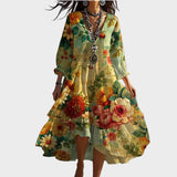 Marina – Elegantna Boho Haljina s Cvjetnim Uzorkom