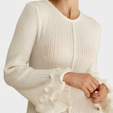 Adela - Pletena haljina s volanima i vezicom