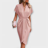 Serena – Elegantna i udobna midi wrap haljina