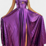 Branimira Maxi Haljina Metalik s Preklopom i Raskorakom