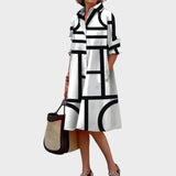 Dragana - Ženska haljina s geometrijskim