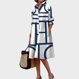 Dragana - Ženska haljina s geometrijskim