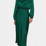 Marija Maxi Haljina s Visokim Ovratnikom i Cvjetnim Detaljima