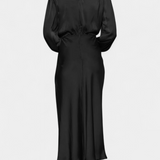 Marija Maxi Haljina s Visokim Ovratnikom i Cvjetnim Detaljima