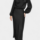 Marija Maxi Haljina s Visokim Ovratnikom i Cvjetnim Detaljima