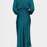 Marija Maxi Haljina s Visokim Ovratnikom i Cvjetnim Detaljima