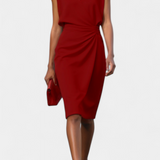 Maša Midi Haljina s Dugim Rukavima i Okruglim Izrezom