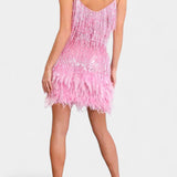 Mirjana Mini Haljina s Perjem