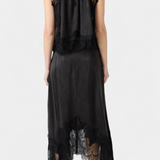 Nada Midi Suknja s Čipkastim Detaljima i Asimetričnom Porubom