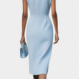 Maša Midi Haljina s Dugim Rukavima i Okruglim Izrezom