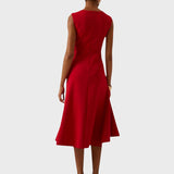 Katarina - Naborana asimetrična midi haljina